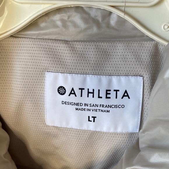 Athleta Women's Light Beige Quilted Puffer Jacket Primaloft - Picture 2 of 11